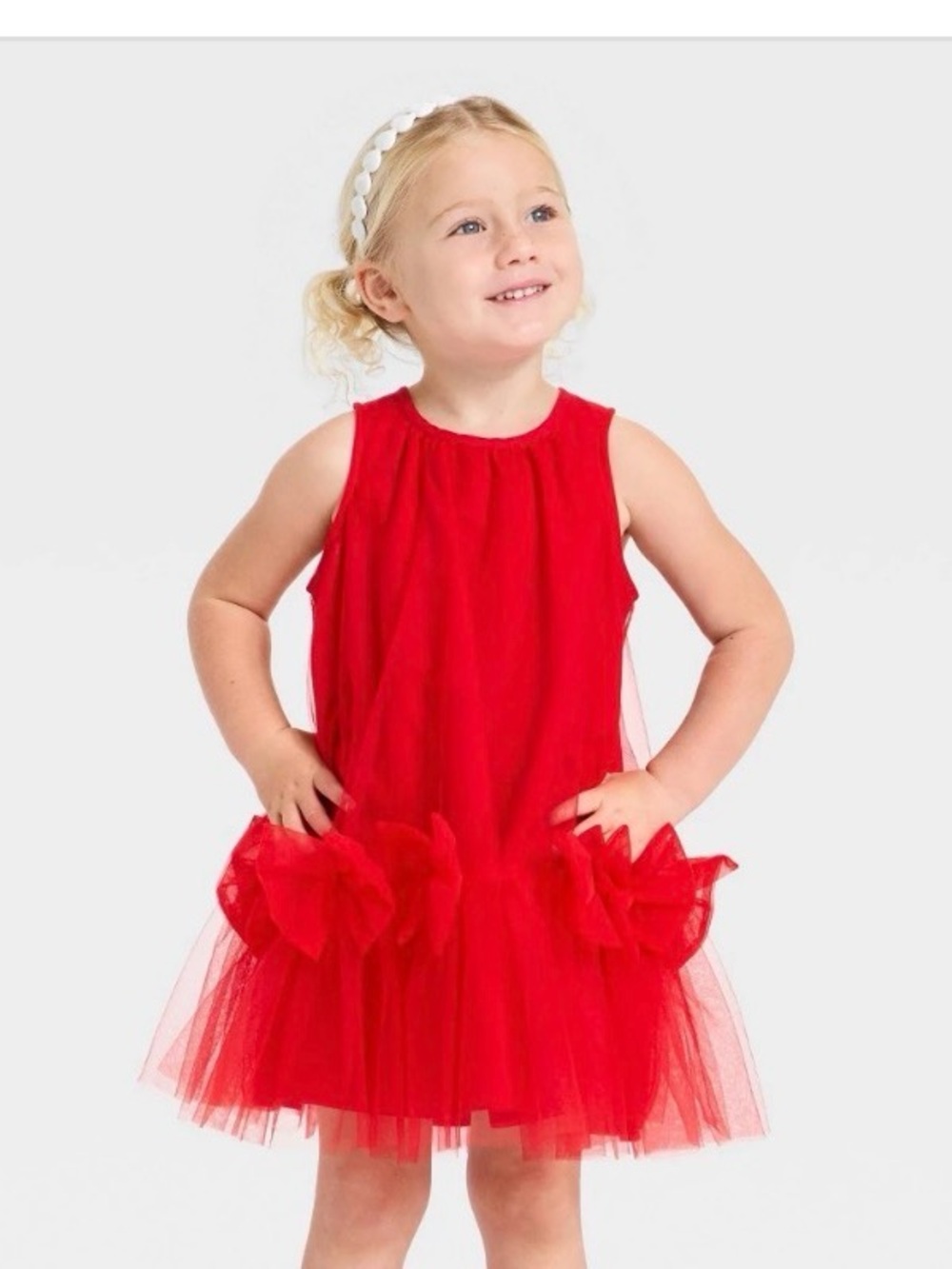 NWT Toddler Girls' Audrey Camille Bow Tutu Dress - Red 2T